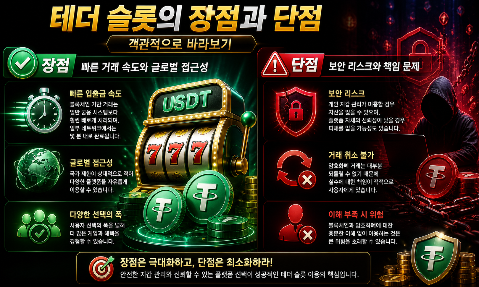 테더 슬롯의 장점과 단점